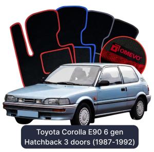 OMEVO Velour Car Mats for Toyota Corolla 6 gen Hatchback 3 doors (1987-1992)