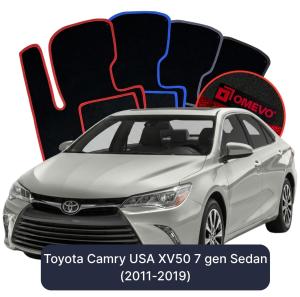 OMEVO Velour Car Mats for Toyota Camry XV50 7 gen Sedan USA Version (2011-2019)