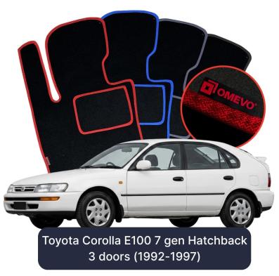Velour car mats OMEVO for Toyota Corolla E100 7 gen Hatchback 3 doors (1992-1997)