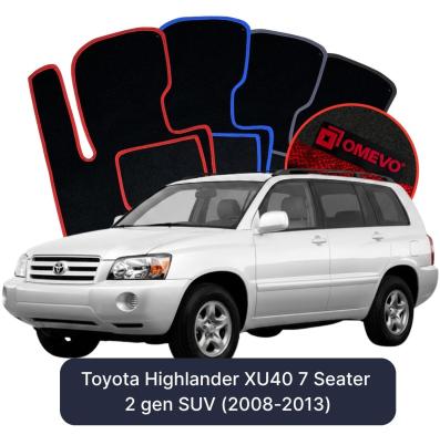 Velour car mats OMEVO for Toyota Highlander 7 Seater XU40 2 gen SUV (2008-2013)