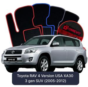 OMEVO Velour Car Mats for Toyota RAV 4 XA30 3 gen SUV USA Version (2005-2012)