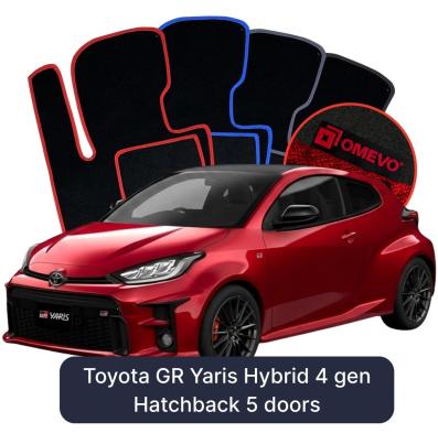 Velour car mats OMEVO for Toyota GR Yaris Hybrid 4 gen Hatchback 5 doors (2020-2025)