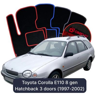 Velour car mats OMEVO for Toyota Corolla E110 8 gen Hatchback 3 doors (1997-2002)