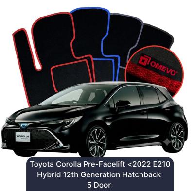 Velour car mats OMEVO for Toyota Corolla pre-facelift (before 2022) E210 Hybrid 12 gen Hatchback 5 doors (2018-2024)
