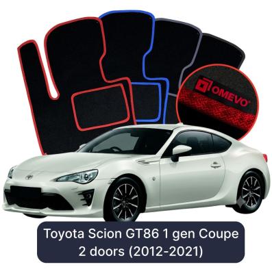 Velour car mats OMEVO for Toyota Scion GT86 Coupe 2 doors (2012-2021)