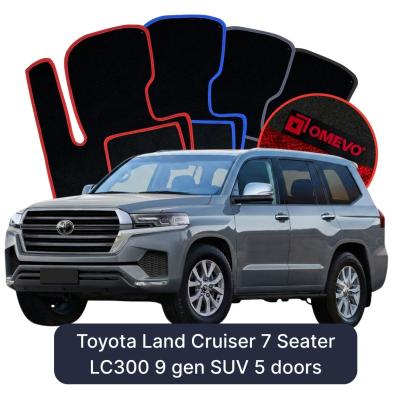 Velour car mats OMEVO for Toyota Land Cruiser 7 Seater LC300 9 gen SUV 5 doors (2021-2025)