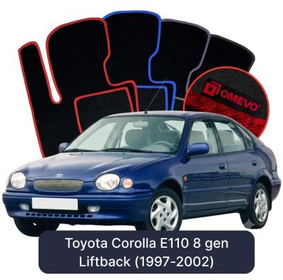 Velour car mats OMEVO for Toyota Corolla E110 8 gen Liftback (1997-2002)