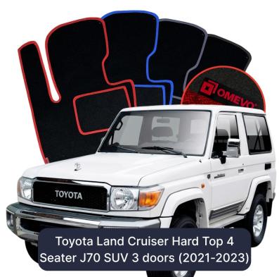 Velour car mats OMEVO for Toyota Land Cruiser Hard Top 4 Seater J70 SUV 3 doors (2021-2023)