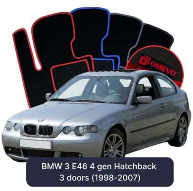 Velour car mats OMEVO for BMW 3 E46 4 gen Hatchback 3 doors (1998-2007)