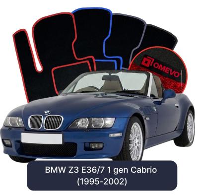 Velour car mats OMEVO for BMW Z3 E36/7 1 gen Cabrio (1995-2002)