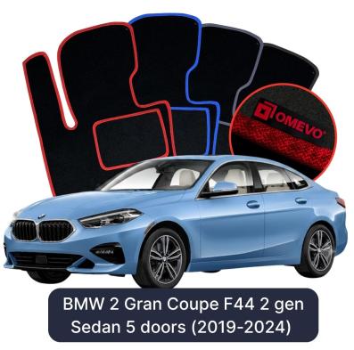 Velour car mats OMEVO for BMW 2 Gran Coupe F44 2 gen Sedan 5 doors (2019-2024)