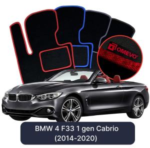 OMEVO Velour Car Mats for BMW 4 F33 1 gen Cabrio (2014-2020)