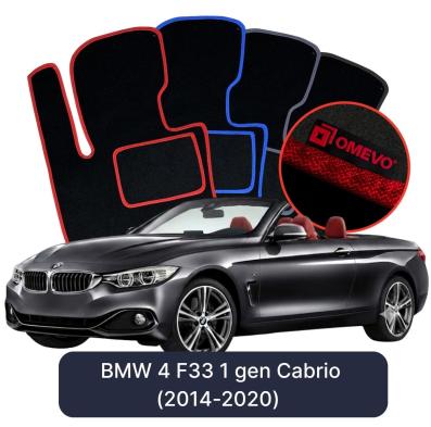 Velour car mats OMEVO for BMW 4 F33 1 gen Cabrio (2014-2020)
