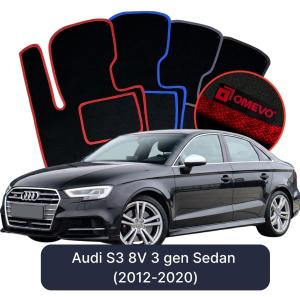 OMEVO Velour Car Mats for Audi S3 8V 3 gen Sedan (2012-2020)