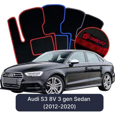 Velour car mats OMEVO for Audi S3 8V 3 gen Sedan (2012-2020)