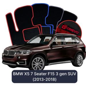 OMEVO Velour Car Mats for BMW X5 7 Seater F15 3 gen SUV (2013-2018)
