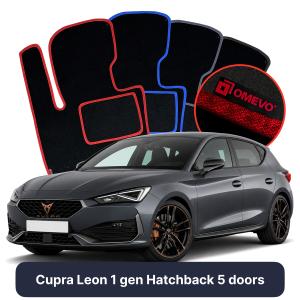 OMEVO Velour Car Mats for Cupra Leon 1 gen Hatchback 5 doors (2020-2025)