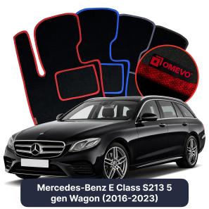 Velour car mats OMEVO for Mercedes-Benz E Class S213 5 gen Station Wagon (2016-2023)