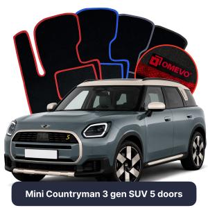 OMEVO Velour Car Mats for Mini Countryman 3 gen SUV 5-Door (2024-2025)