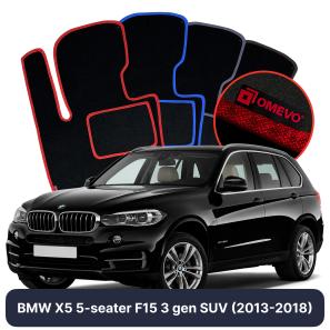 Velour car mats OMEVO for BMW X5 5 Seater F15 3 gen SUV (2013-2018)