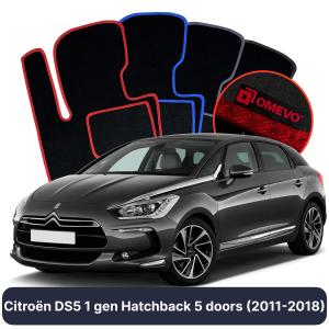 OMEVO Velour Car Mats for Citroën DS5 1 gen Hatchback 5 doors (2011-2018)