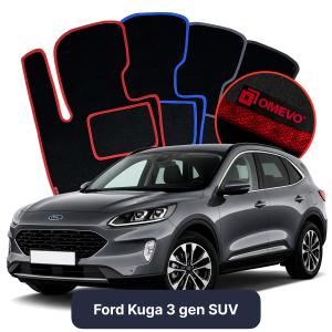 OMEVO Velour Car Mats for Ford Kuga 3 gen SUV (2019-2025)