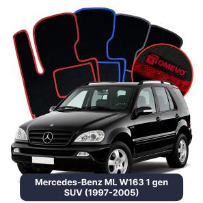 Velour car mats OMEVO for Mercedes-Benz ML W163 1 gen SUV (1997-2005)