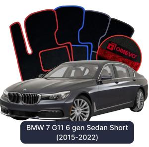 OMEVO Velour Car Mats for BMW 7 G11 6 gen Sedan Short (2015-2022)