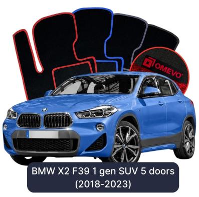 Velour car mats OMEVO for BMW X2 F39 1 gen SUV 5 doors (2018-2023)