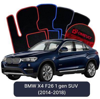 Velour car mats OMEVO for BMW X4 F26 1 gen SUV (2014-2018)