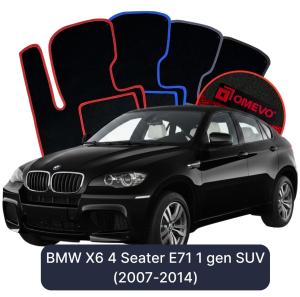 OMEVO Velour Car Mats for BMW X6 4 Seater E71 1 gen SUV (2007-2014)