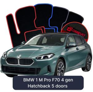 OMEVO Velour Car Mats for BMW 1 M Pro F70 4 gen Hatchback 5 doors (2024-2025)