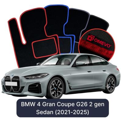 Velour car mats OMEVO for BMW 4 Gran Coupe G26 2 gen Sedan (2021-2025)