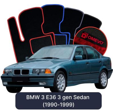 Velour car mats OMEVO for BMW 3 E36 3 gen Sedan (1990-1999)