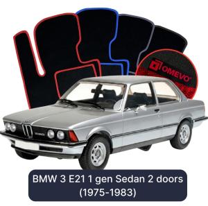 OMEVO Velour Car Mats for BMW 3 E21 1 gen Sedan 2 doors (1975-1983)