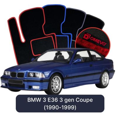 Velour car mats OMEVO for BMW 3 E36 3 gen Coupe (1990-1999)