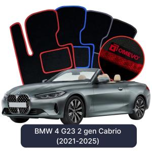 OMEVO Velour Car Mats for BMW 4 G23 2 gen Cabrio (2021-2025)
