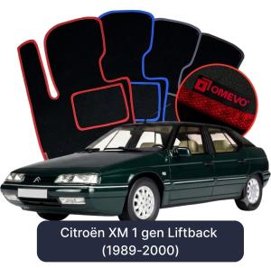 OMEVO Velour Car Mats for Citroën XM 1 gen Liftback (1989-2000)