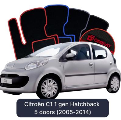 Velour car mats OMEVO for Citroën C1 1 gen Hatchback 5 doors (2005-2014)