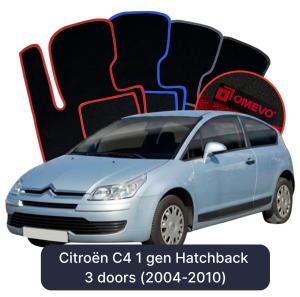 OMEVO Velour Car Mats for Citroën C4 1 gen Hatchback 3 doors (2004-2010)