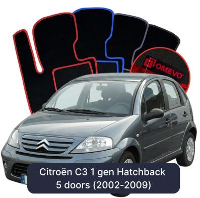 Velour car mats OMEVO for Citroën C3 1 gen Hatchback 5 doors (2002-2009)