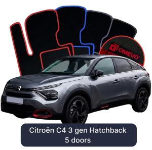 OMEVO Velour Car Mats for Citroën C4 3 gen Hatchback 5 doors (2020-2025)