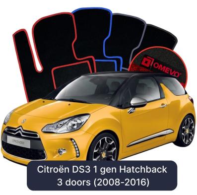 Velour car mats OMEVO for Citroën DS3 1 gen Hatchback 3 doors (2008-2016)