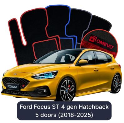 Velour car mats OMEVO for Ford Focus ST 4 gen Hatchback 5 doors (2018-2025)