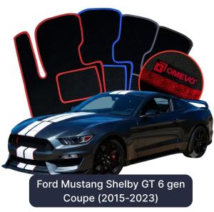 OMEVO Velour Car Mats for Ford Mustang Shelby GT 6 gen Coupe (2015-2023)
