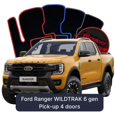 Velour car mats OMEVO for Ford Ranger WILDTRAK 6 gen Pick-up 4 doors (2022-2025)
