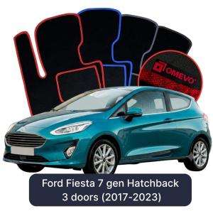 OMEVO Velour Car Mats for Ford Fiesta 7 gen Hatchback 3 doors (2017-2023)