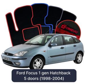 OMEVO Velour Car Mats for Ford Focus 1 gen Hatchback 5 door (1998-2004)