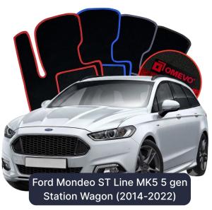OMEVO Velour Car Mats for Ford Mondeo ST Line MK5 5 gen Station Wagon (2014-2022)