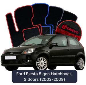 OMEVO Velour Car Mats for Ford Fiesta 5 gen Hatchback 3 doors (2002-2008)